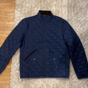 Navy blue Barbour quilted bomber jacket